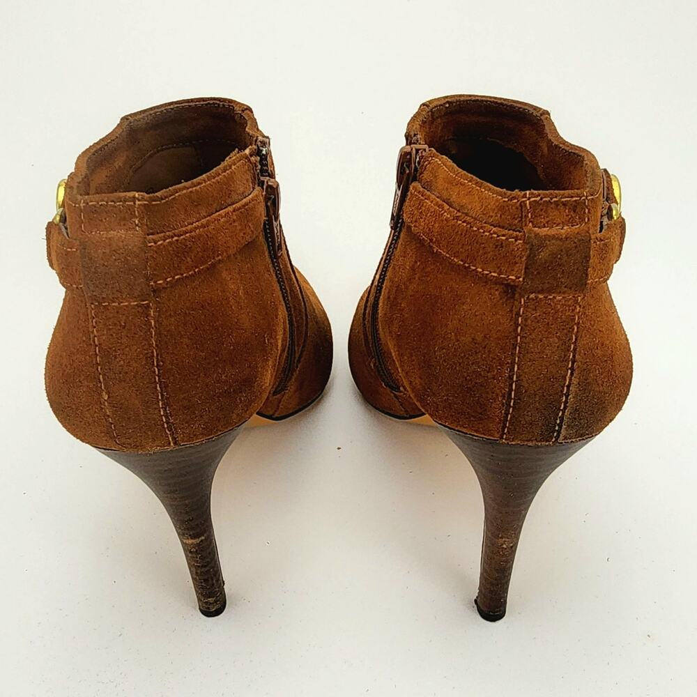 Coach Salene Side Zip Suede Ankle Bootie Brown Womens 8.5B A2917 designer - Picture 4 of 12